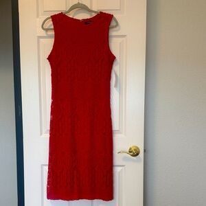 Sharagano Elegant Red Sleeveless Dress